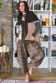 Heritage Needlecord Plaid Relaxed Barrel Pant Khaki & Camel